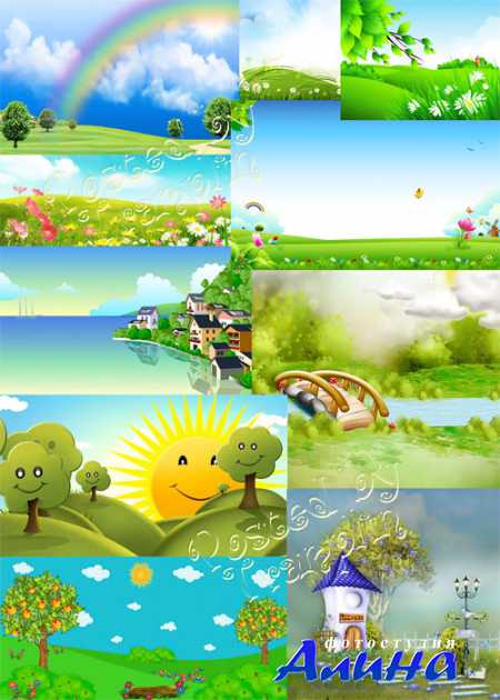 Летние детские фоны - Summer children backgrounds